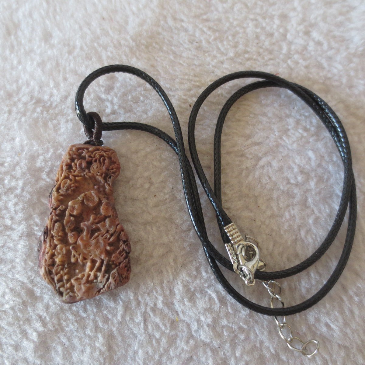 unique carved gobi mudstone pendant, one of a kind stone jewelry (o07)