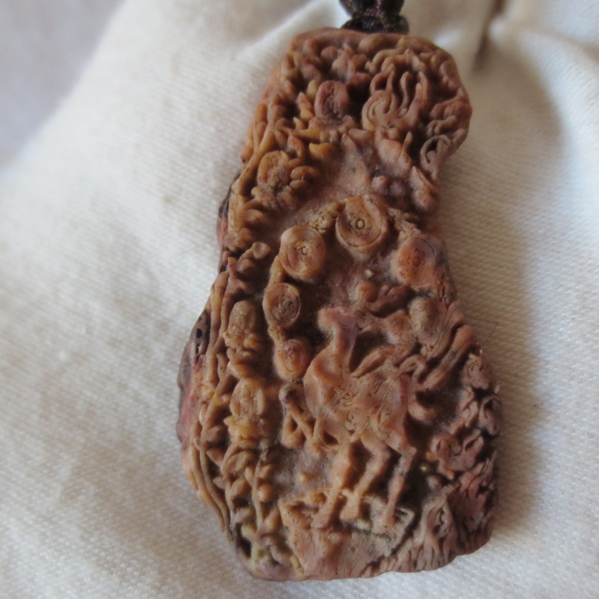 unique carved gobi mudstone pendant, one of a kind stone jewelry (o07)