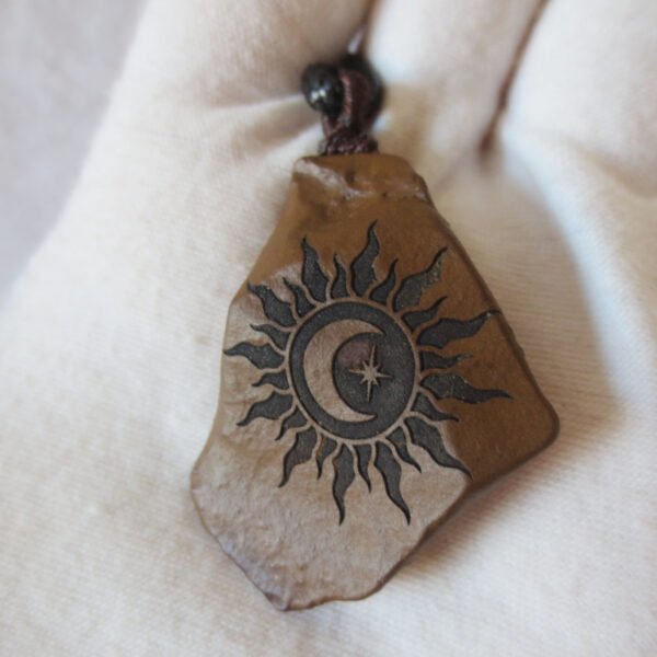 unique carved gobi mudstone pendant, one of a kind stone jewelry (o06)