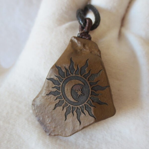 unique carved gobi mudstone pendant, one of a kind stone jewelry (o06)