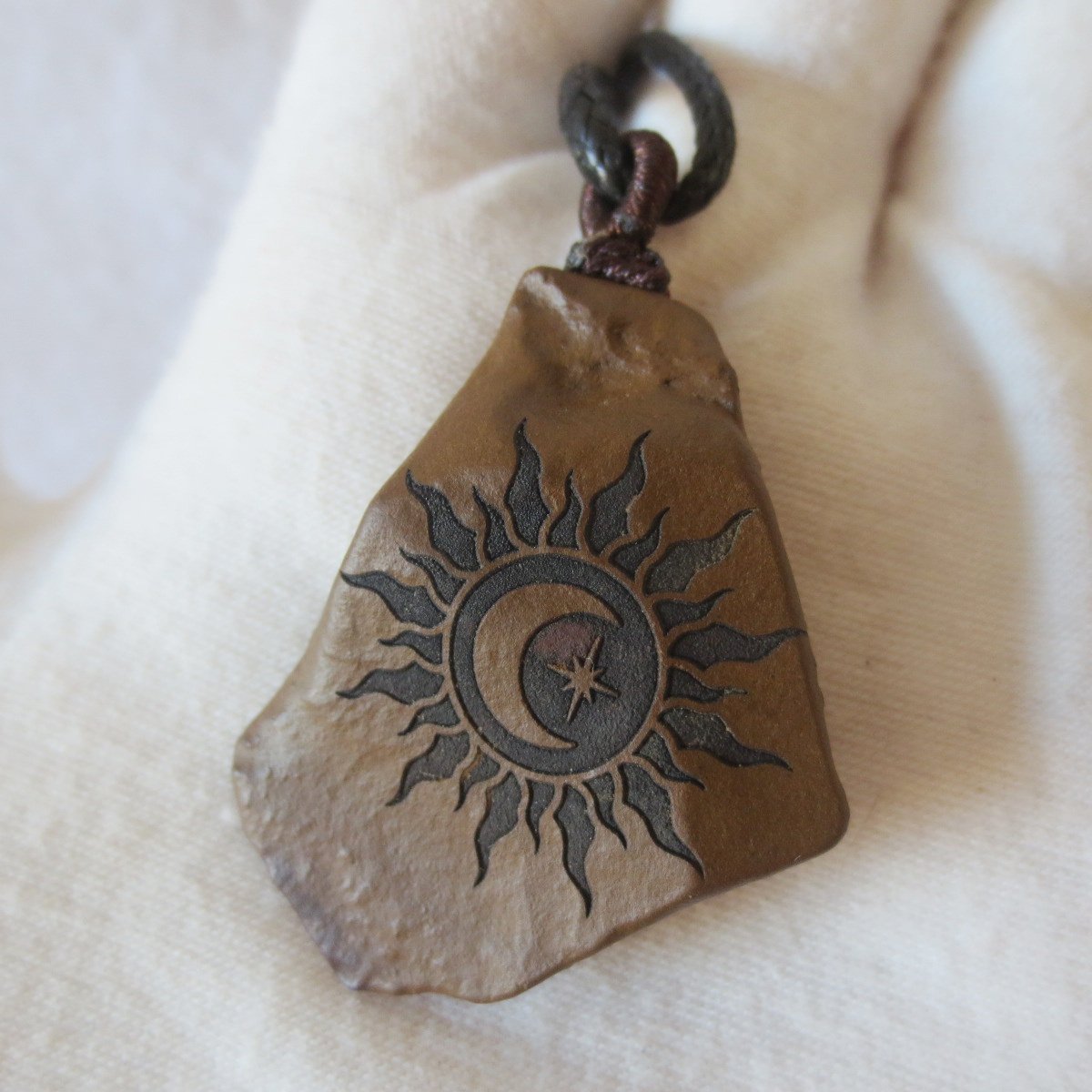 unique carved gobi mudstone pendant, one of a kind stone jewelry (o06)