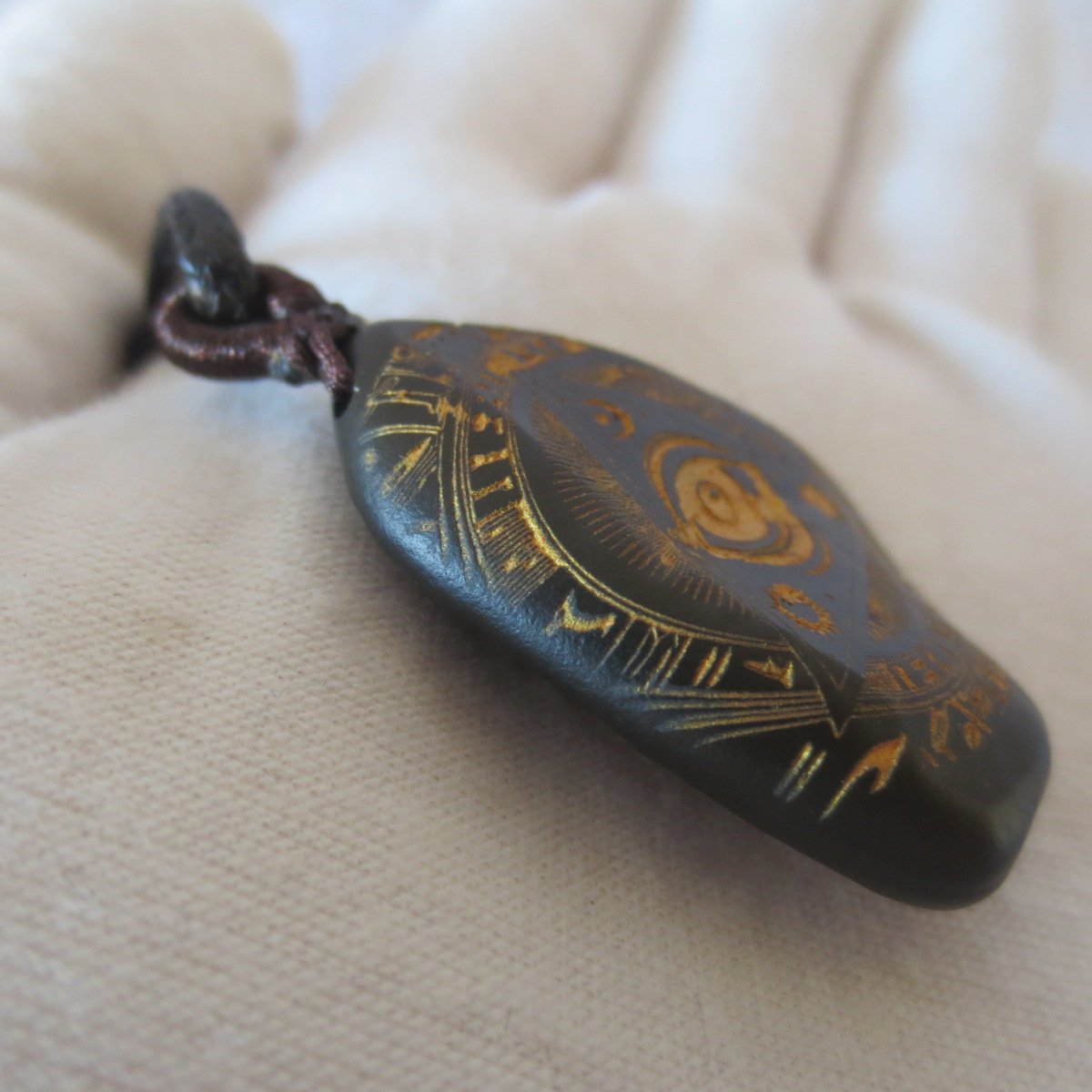 unique carved gobi mudstone pendant, one of a kind stone jewelry (o08)
