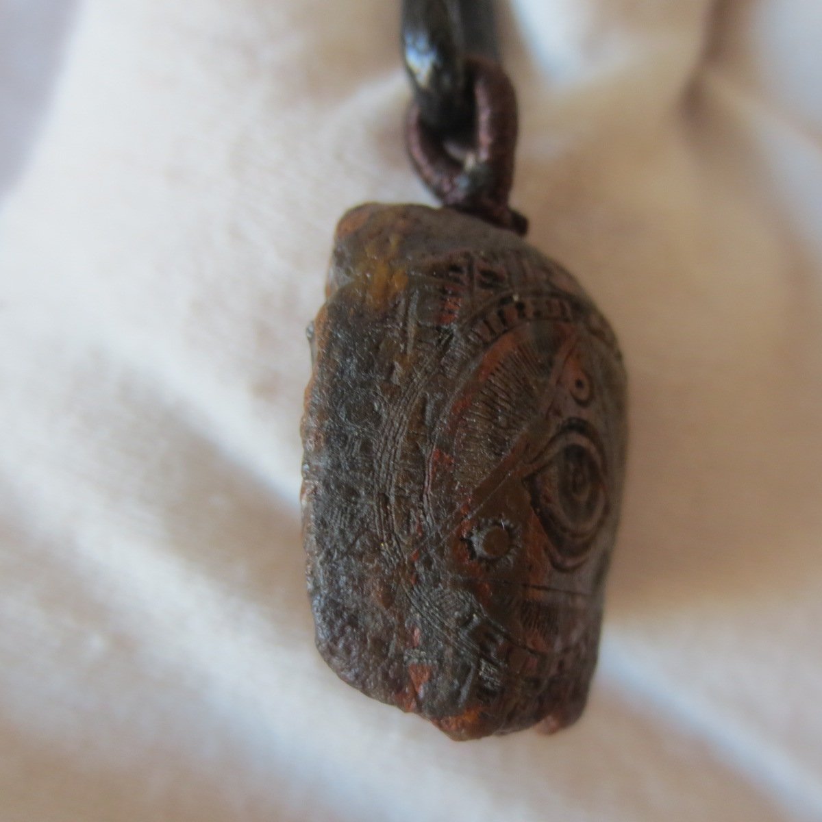 unique carved gobi mudstone pendant, one of a kind stone jewelry (o09)