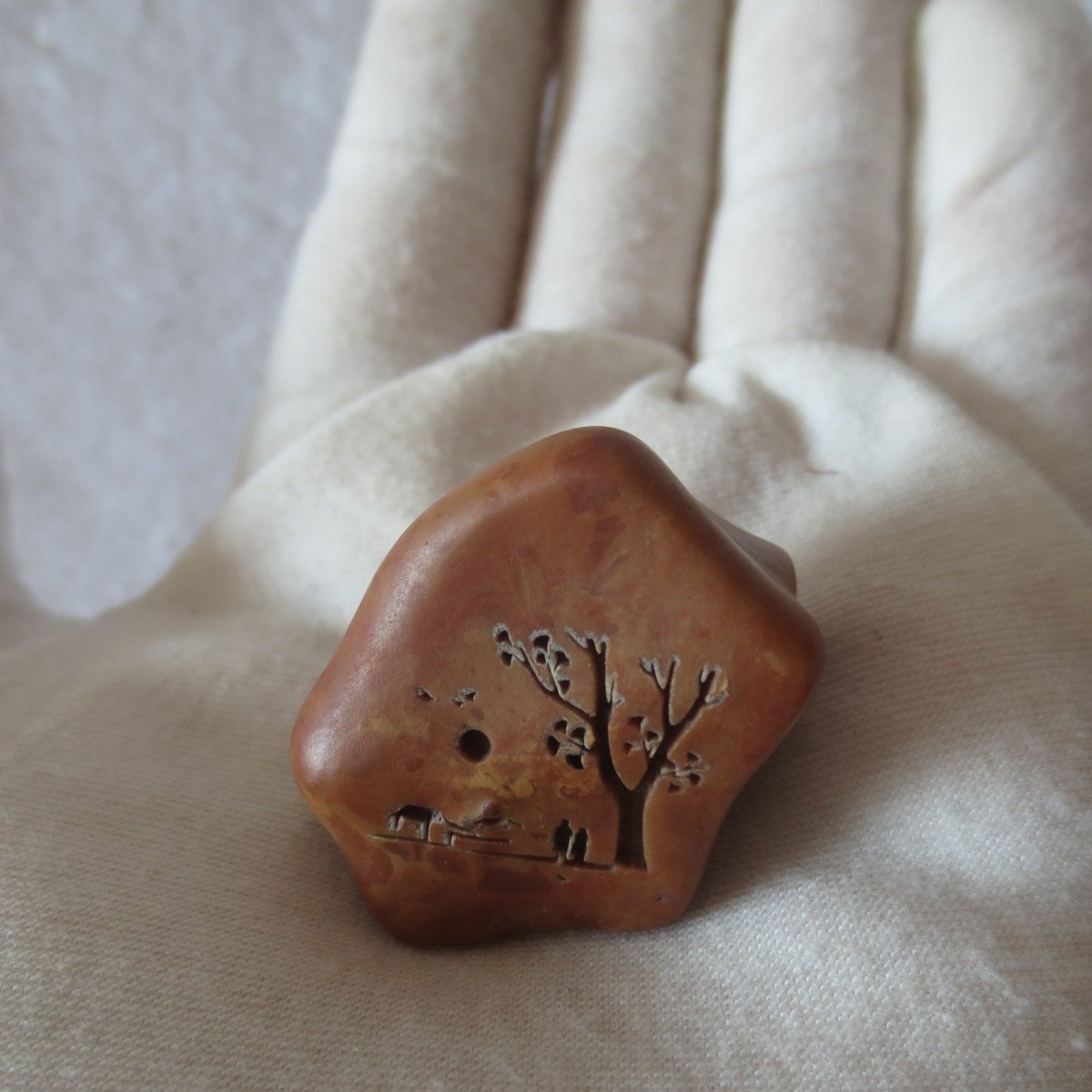 carved natural gobi mud stone decor decorative home ornament,one of a kind (l18)