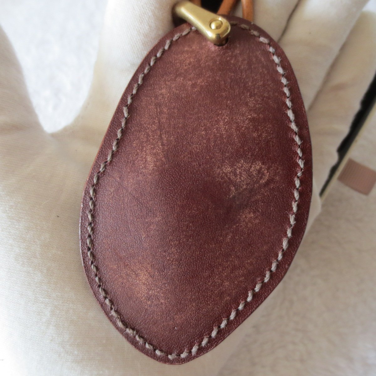 unique hand‑wrapped leather edge gobi stone pendant, one‑of‑a‑kind jewelry (o11)